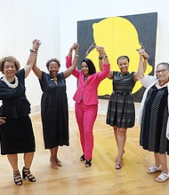 Five women of color holding key positions at the Virginia Museum of Fine Arts are, from left, Paula Saylor-Robins, director of audience development and community engagement; Valerie Cassel Oliver, Sydney and Frances Lewis Family Curator of Modern and Contemporary Art; Jan Hatchette, deputy director for communications; Kimberly J. Wilson, deputy director for human resources, volunteers and community service; and Hazel Duncan, director of finance and accounting for the VMFA Foundation.