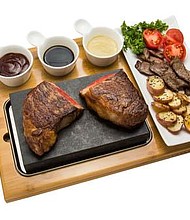 The Good Cooking Steak Stone Deluxe Serving Set

Available for purchase on Amazon, mygoodcooking.com and scsdirectinc.com. Retail Price: $89.95.