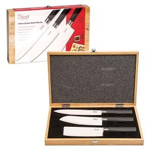 Good Cooking’s 3 Piece Sashimi, Santoku and Nakiri Ceramic Knife Set

Available for purchase on Amazon, mygoodcooking.com and specialty retailers nationwide. Retail Price: $89.95.
