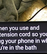 Police believe Madison Coe, 14, sent this message to a friend before she was electrocuted in her bathtub.