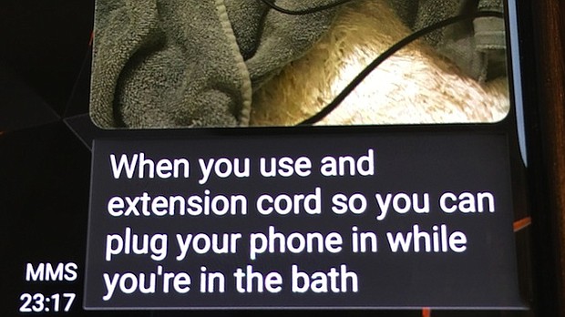 Police believe Madison Coe, 14, sent this message to a friend before she was electrocuted in her bathtub.