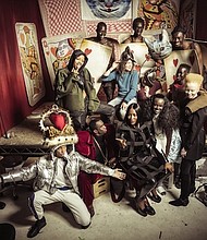 A group shot from behind the scenes at the 2018 Pirelli photo shoot.
