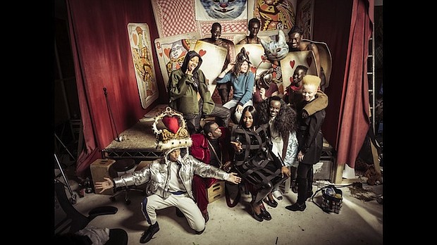 A group shot from behind the scenes at the 2018 Pirelli photo shoot.
