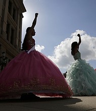 Teen Girls Stage Quinceañera at Texas Capitol 