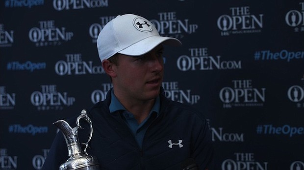 Golfer Jordan Spieth wins his 3rd major championship by winning the 146th British Open at Royal Birkdale in July, 2017.
