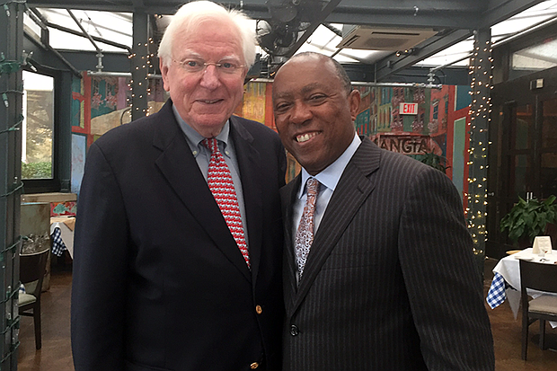 Former Governor Mark White with Houston Mayor Sylvester Turner