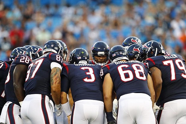 Houston Texans at the preseason game against the Carolina Panthers in the Bank of America Stadium in Charlotte, NC via Houston Texans' Facebook Page