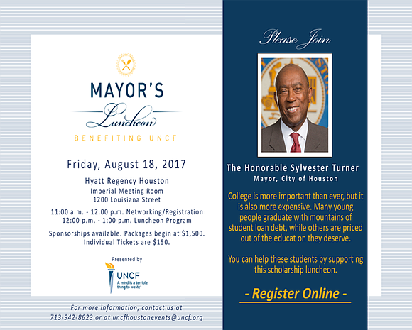 UNCF unites the community for a great cause—education—as it hosts the fifth anniversary Mayor’s Luncheon at the downtown Hyatt Regency …