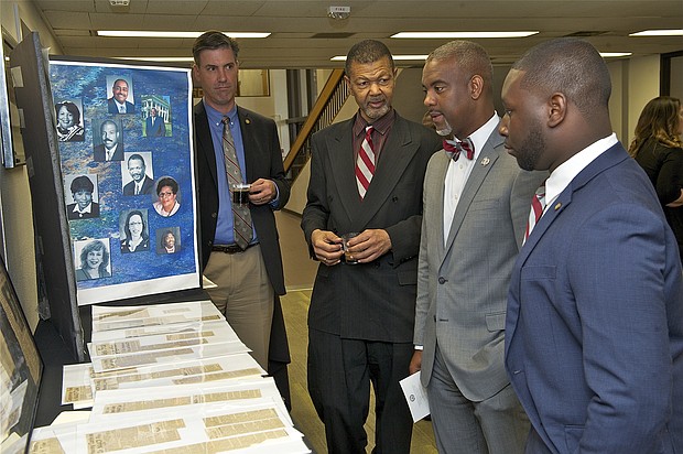 (l-r) TSU Regent Erik Salwen, Regent Gary Bledsoe, TSU President Austin Lane, and Student Regent Justin Lee view the archives
All photos courtesy of Earlie Hudnall, TSU photographer.
