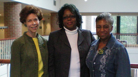 Left to right: Janet Brown Strafer, Karen Ely, Lynn Briley were the first African-American students to live at William & Mary. (Photo by Ameya Jammi ’12)