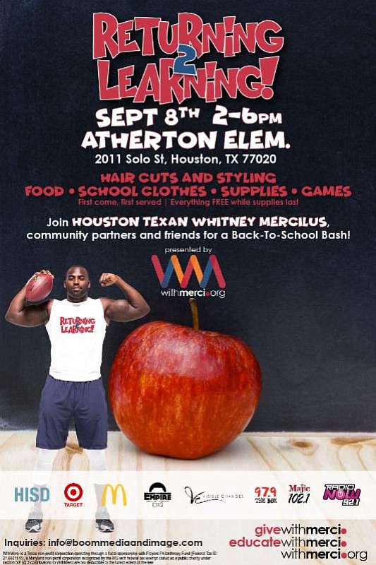 Houston Texans Whitney Mercilus is known for showing NO MERCI on the field, but off the field, he is known …