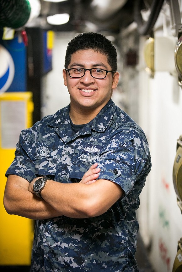 A Pearland, Texas native and 2014 Pearland High School graduate is serving in the U.S. Navy aboard the guided missile …