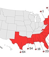 Counting Irma, Florida has now sustained 117 direct hits by hurricanes in recorded history -- far more than any other US state, according to NOAA. That's almost twice as many major storms as have hit the runner-up, Texas.