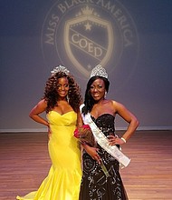 Miss Black America Coed 2017 Roneshia Ray and Miss Black America Coed 2018 Erica Bryant/photo cred Marcus Colvin