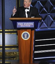 	Sean Spicer at the 69th Primetime Emmy Awards, Sunday, September 17, 2017.