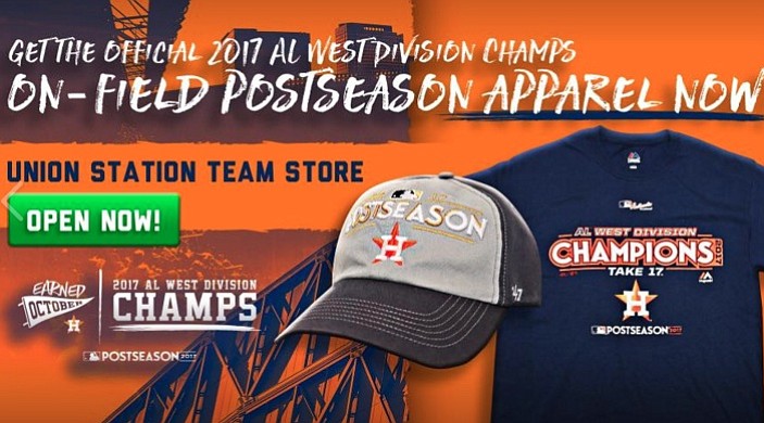 Houston Astros - Postseason bound! The #Astros Team Store at Union Station  has all your official 2020 Postseason gear! Hours: Sat: 9am-2pm, Mon-Fri:  9am-5pm #ForTheH