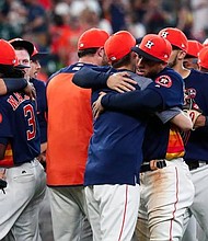 Houston Astros celebrate the big win as the 2017 AL West Division Champs/photo cred Facebook.com/Astros