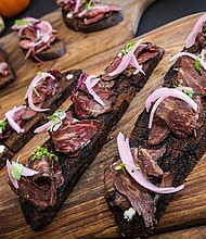 Parkside's Nathan Lemley's dish from the 2016 Butcher's Ball. 
Photo by Emily Jaschke.