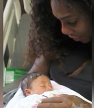 Serena Williams with her baby girl