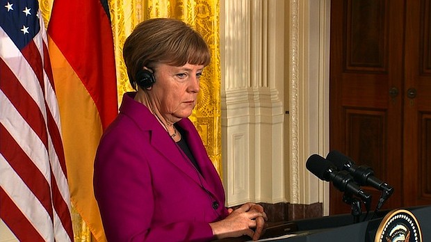 Angela Merkel has won a fourth term as German Chancellor, but with her party's lead in parliament cut and the country facing a surge in support for the far right. (FILE)