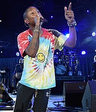 Pharrell performs with The Roots at "A Concert for Charlottesville