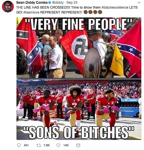 Diddy slams Trump on Twitter