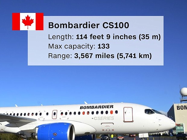 Montreal-based Bombardier's C Series airliner's 110-seat cabin is designed with an aisle wide enough to maneuver around the drink cart, overhead bins big enough to fit your bag, larger windows and half as many middle seats as bigger aircrafts.