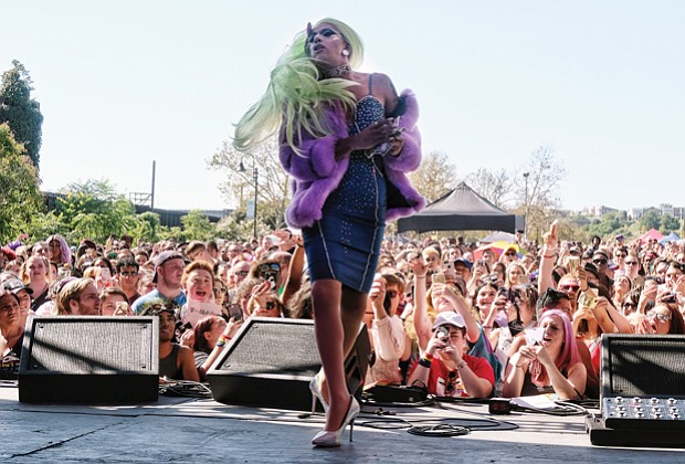 All out for VA PrideFest // Aja from “RuPaul’s Drag Race” performs before enthusiastic fans