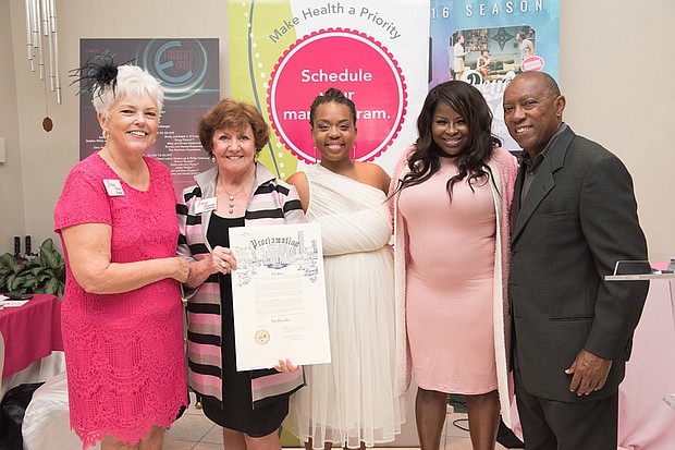 Mayor Sylvester Turner also declared June 5th as The Rose Day in Houston
L to R: Chris Noble, Dorothy Gibbons, Ashley Turner, Kim Roxie, Mayor Sylvester Turner