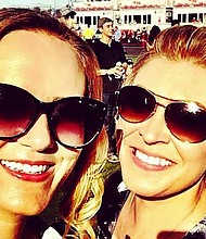 	Krystal Goddard and Amy McAslin lauded the stranger's bravery who saved them during the Las Vegas shooting on October 2, 2017.