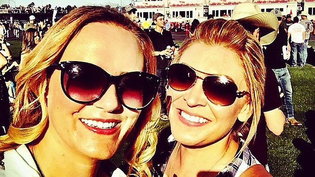 	Krystal Goddard and Amy McAslin lauded the stranger's bravery who saved them during the Las Vegas shooting on October 2, 2017.