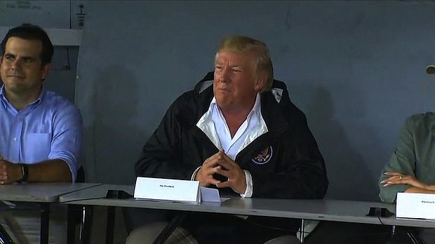 President Trump is visiting Puerto Rico on October 3, 2017, following Hurricane Maria.