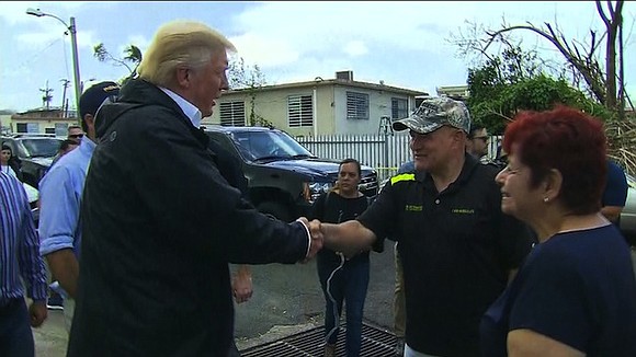 While surveying the damage in Puerto Rico after Hurricane Maria, President Donald Trump visited with survivors and helped distribute supplies …