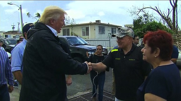 President Trump is visiting Puerto Rico on October 3, 2017, following Hurricane Maria.