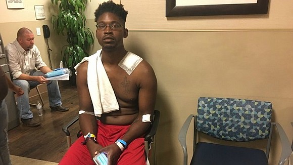 A man who was shot in the neck during the deadly Las Vegas shooting on Sunday helped to save at …