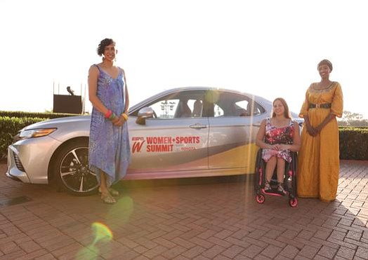 Mira Manickam of Brown Girls Surf (left to right), Darlene Hunter of Lady Mavericks Wheelchair Basketball and Somali Girls Rock Founder Fartun Osman were honored as Toyota Everyday Heroes, an award that celebrates individuals making a difference for women and girls in their local communities through sports, at the annual espnW Summit.Mira Manickam of Brown Girls Surf (left to right), Darlene Hunter of Lady Mavericks Wheelchair Basketball and Somali Girls Rock Founder Fartun Osman were honored as Toyota Everyday Heroes, an award that celebrates individuals making a difference for women and girls in their local communities through sports, at the annual espnW Summit.