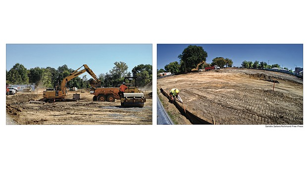 New city-backed developments involving millions of dollars are beginning to take shape in the East End. Left, heavy machinery churns the ground at 1611 N. 31st St., site of the former Armstrong High School. The purpose: To prepare the site for development of 175 new apartments and 81 single-family homes. It is the first step in replacing the Creighton Court public housing community. A nonprofit, The Community Builders, is leading the project for the Richmond Redevelopment and Housing Authority. Right, just six blocks west at Nine Mile Road, Fairmount Avenue and 25th Street, more heavy machinery is preparing the site for two four-story buildings. One building will provide space for Reynolds Community College’s $11.5 million culinary institute, a dozen apartments, a restaurant and offices. The second building is to include space for a modern grocery store and smaller retail shops and 42 apartments. Corporate leaders Steve and Kathy Merkel are spearheading the development that is expected to exceed $20 million. The revitalization of the area also includes new apartments on Venable Street and other smaller retail and residential developments across Church Hill.   