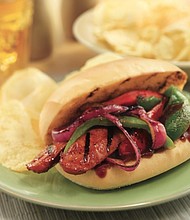 Grilled Sausage Skewer Sandwiches