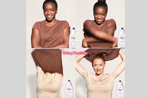 Dove apologized for a social media post that the company says "missed the mark" representing black women. The offending ad was a 3-second GIF that shows a looping image of a black woman removing a dark brown t-shirt to reveal a white woman.