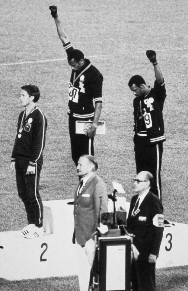 Tommie Smith and John Carlos protest at the 1968 Summer Olympics (photo via vibe.com)