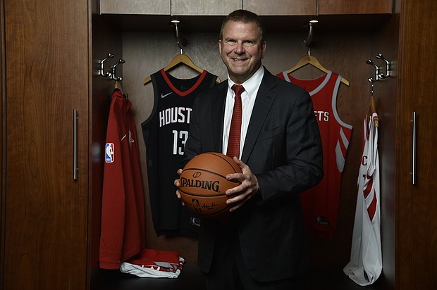 Tilman Fertitta officially introduced at press conference as new Owner of the Houston Rockets./nba.com/rockets