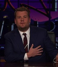 James Corden took time during "The Late Late Show" to send some love to his hometown of London.