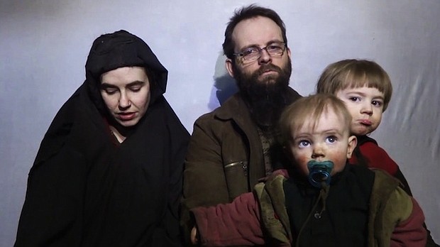 Joshua Boyle, his American wife Caitlan Coleman and their three children - A couple freed from militant captivity in Pakistan were on a flight to London on Friday, a Pakistani military source said.