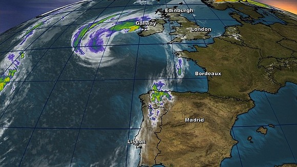 Former Hurricane Ophelia hit Ireland's west coast as a post-tropical storm on Monday, bringing with it strong winds, heavy rain, …