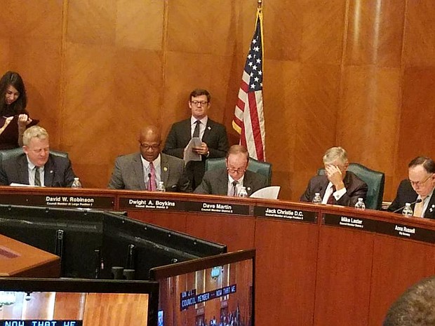 Councilman Dwight Boykins with the rest of Houston City Council