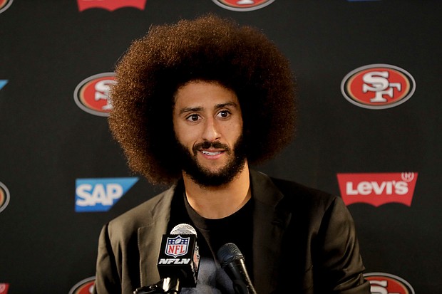 Former San Francisco 49ers quarterback Colin Kaepernick 