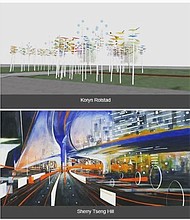 Artists Rolstad and Hill's work