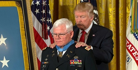 President Donald Trump, for the second time in his presidency, awarded the Medal of Honor during a ceremony Monday at …