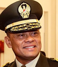 Indonesia's General Gatot Nurmantyo in 2015 at the presidential palace in Jakarta.
