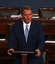 Republican Sen. Jeff Flake of Arizona will not run for re-election. He stated he wouldn't embrace President Donald Trump to win next year's Republican primary.